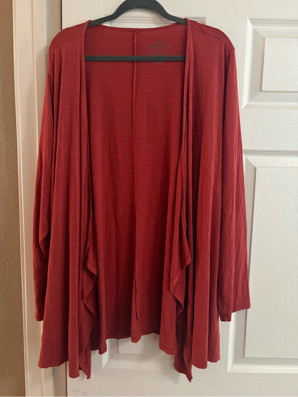 Torrid super soft knits red orange open front cardigan fall autumn stretch 5X